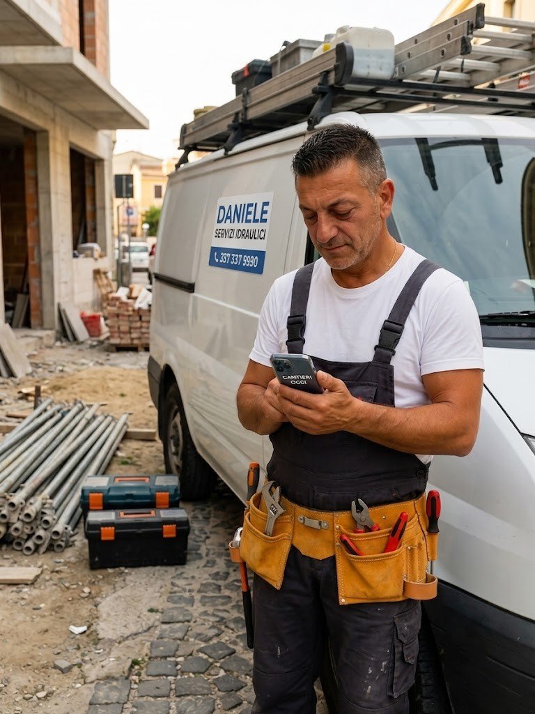 Daniele guarda il telefono