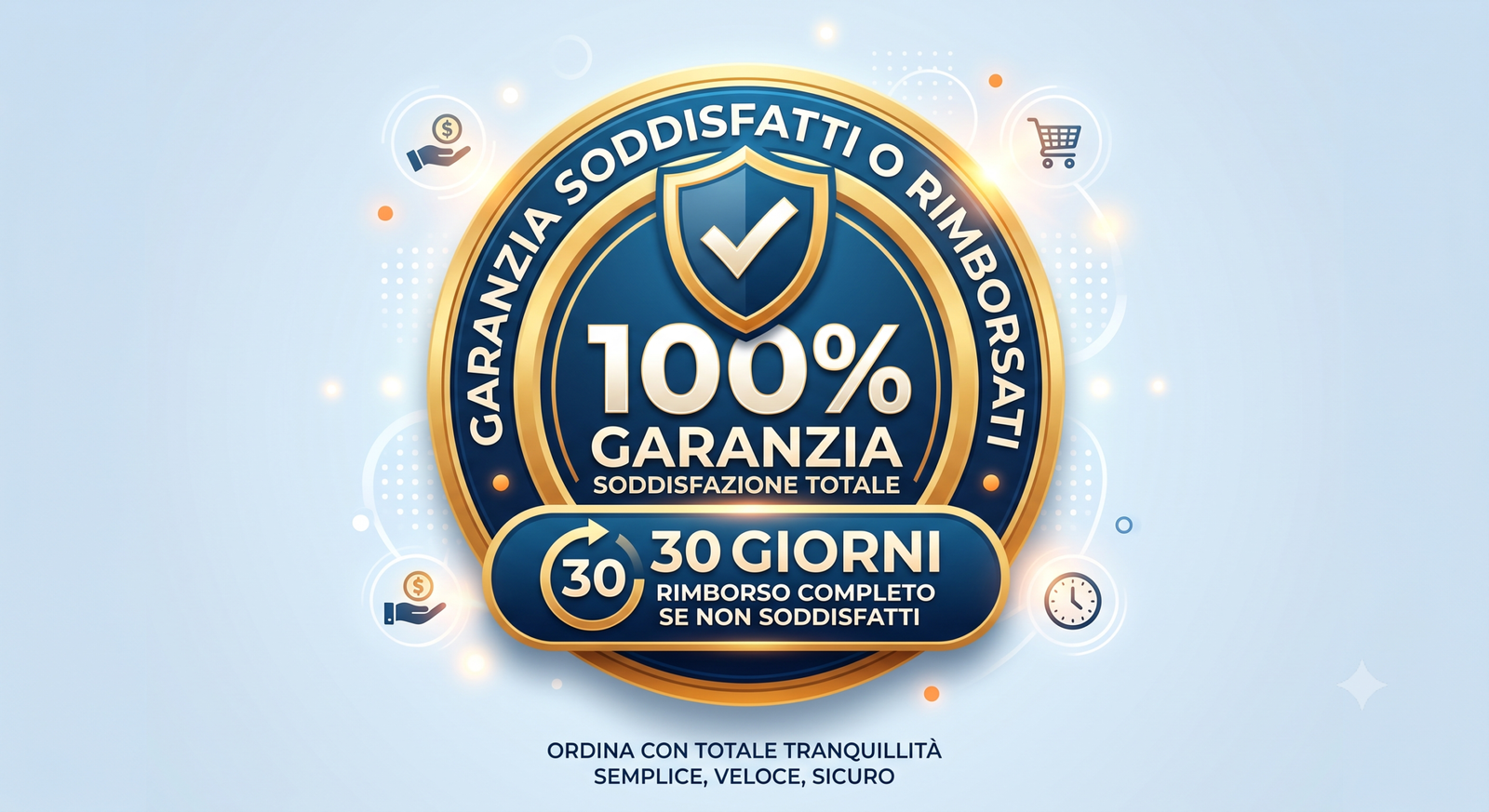 Garanzia soddisfatti o rimborsati entro 30 giorni
