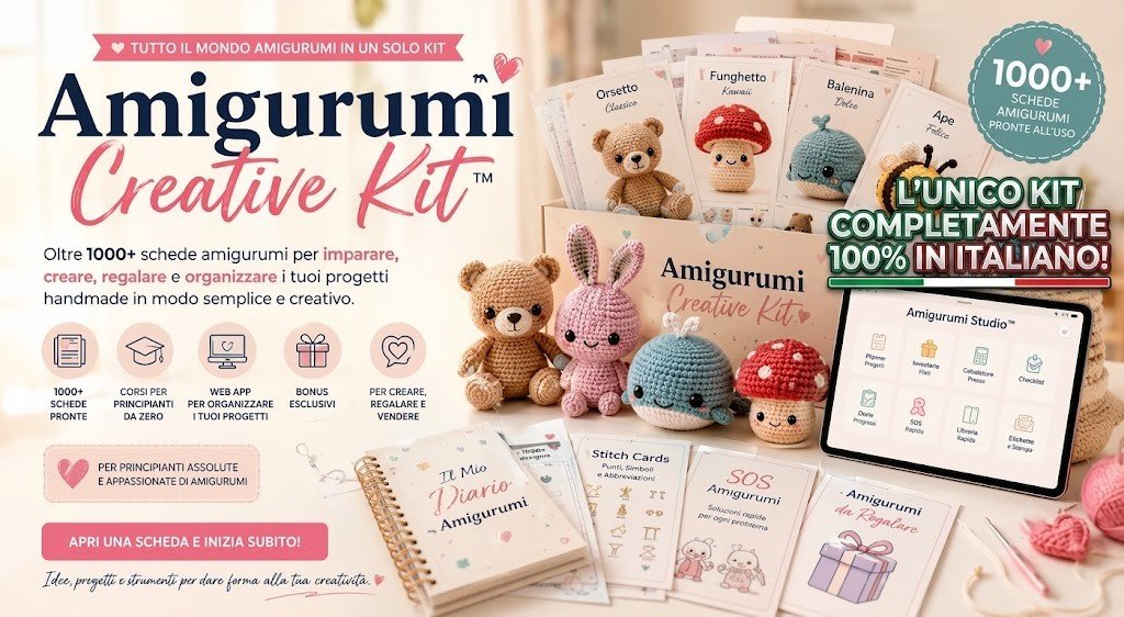 Amigurumi Creative Kit con oltre 1000 schede, bonus e web app