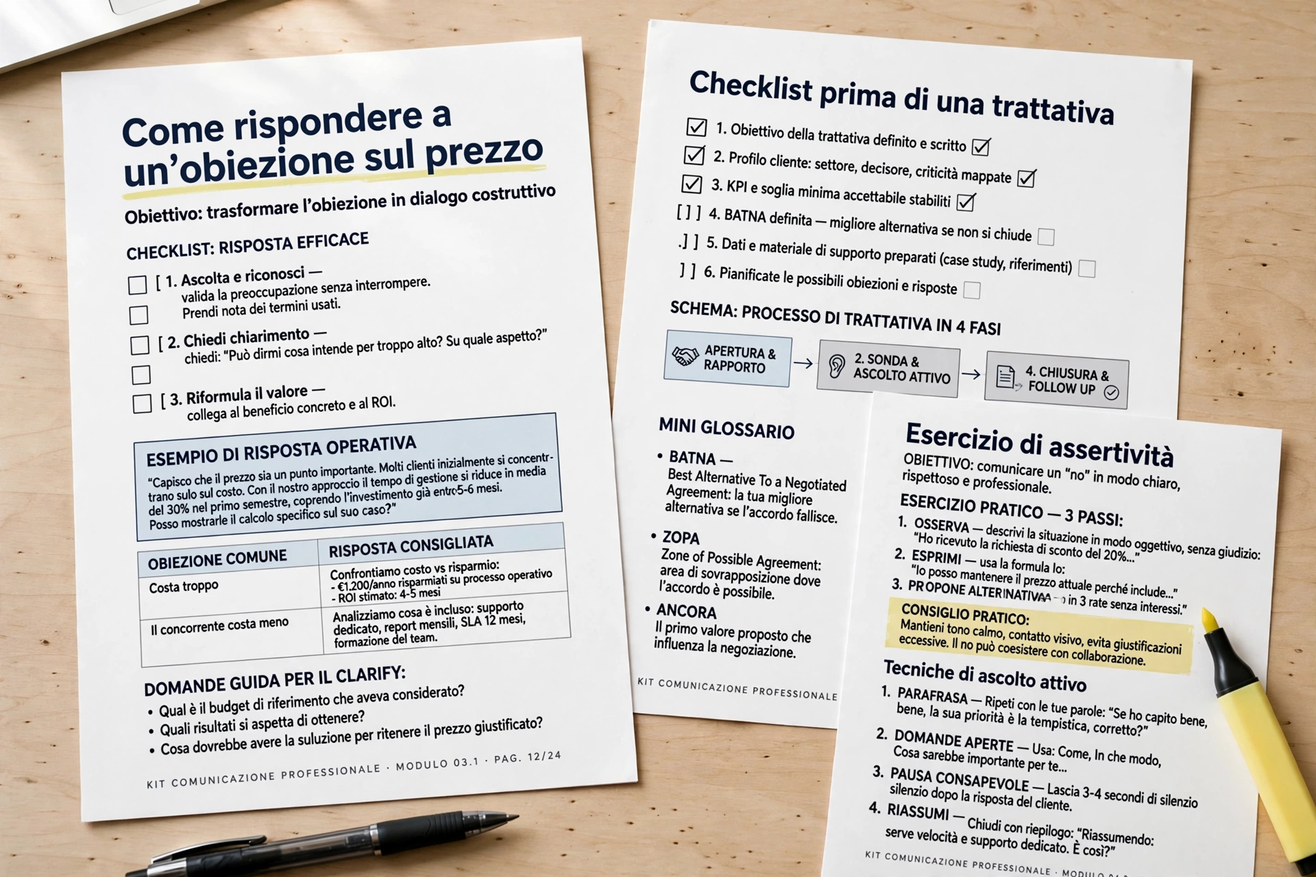 Pagine interne e checklist